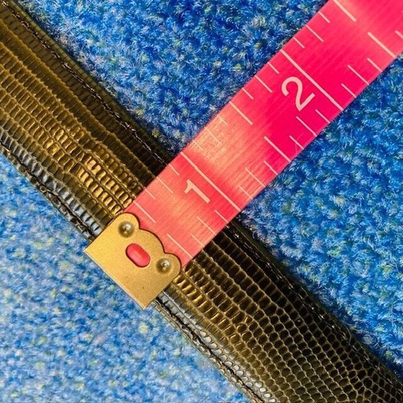 Brighton Womens Large Vintage Brown Green Leather Faux Lizard Skin Embossed Belt - Picture 10 of 13